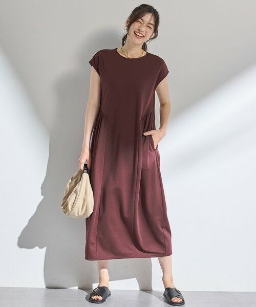 ANY/エニィ 【洗濯機可】ライトポンチコクーンワンピース ワイン F