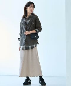 ANY / エニィ ミニ・ひざ丈スカート | 【ウエストゴム】シュリンクベロアスカート