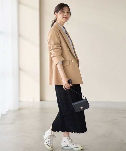 ANY / エニィ ミニ・ひざ丈スカート | 【ウエストゴム】シュリンクベロアスカート | 詳細2