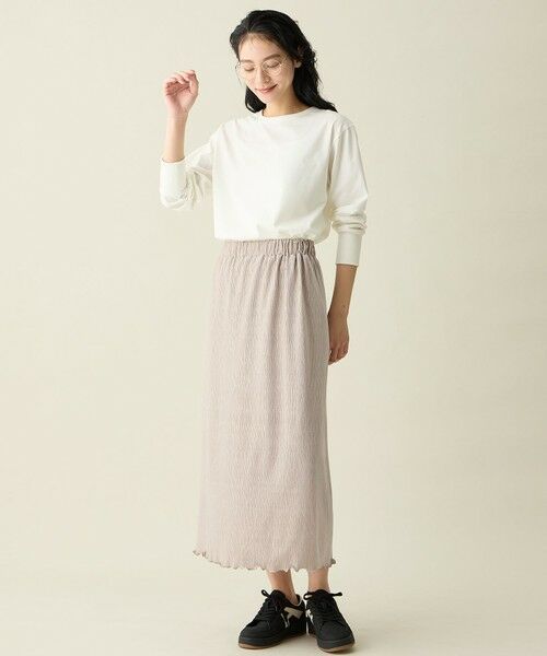 ANY / エニィ ミニ・ひざ丈スカート | 【ウエストゴム】シュリンクベロアスカート | 詳細8