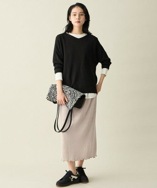 ANY / エニィ ミニ・ひざ丈スカート | 【ウエストゴム】シュリンクベロアスカート | 詳細9