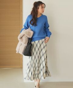 ANY / エニィ ロング・マキシ丈スカート | 【新色追加/ウエストゴム】ウーリッシュプリーツスカート