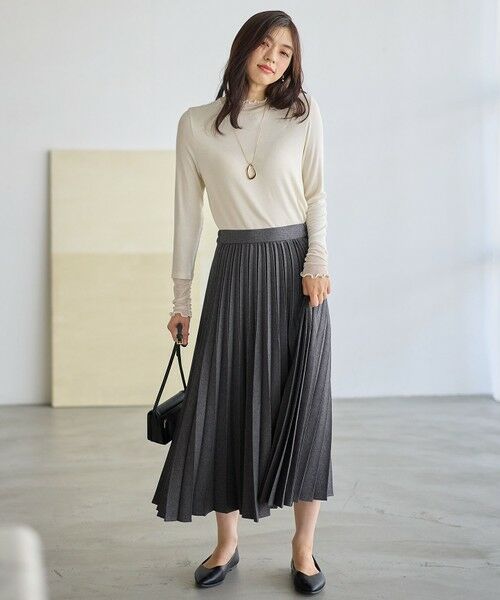 ANY / エニィ ロング・マキシ丈スカート | 【新色追加/ウエストゴム】ウーリッシュプリーツスカート | 詳細1