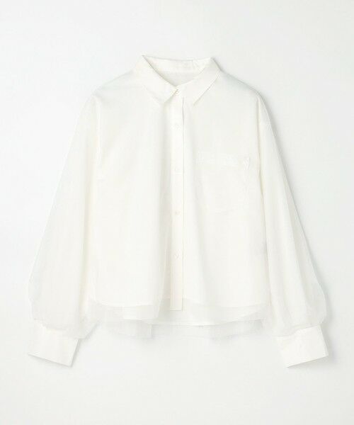 ANY / エニィ シャツ・ブラウス | 【洗濯機可】クロップドチュールコンビシャツ | 詳細3