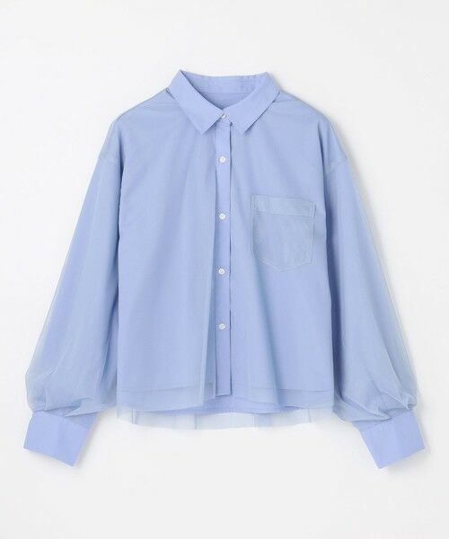 ANY / エニィ シャツ・ブラウス | 【洗濯機可】クロップドチュールコンビシャツ | 詳細5