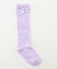 ANY / エニィ ソックス | リボン柄 ジャガード ハイソックス