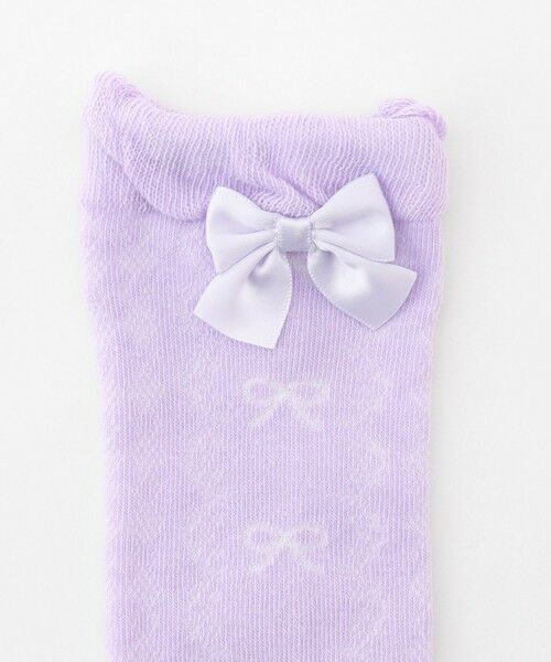 ANY / エニィ ソックス | リボン柄 ジャガード ハイソックス | 詳細1