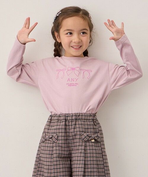 ANY/エニィ 【Good Price】 ANY刺繍 長袖Tシャツ ピンク 110 ANY/エニィ 【Good Price】 ANY刺繍 長袖Tシャツ ピンク 110
