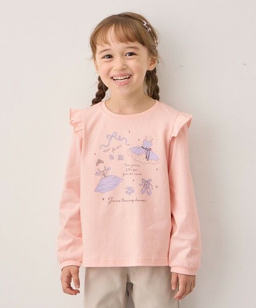 ANY/エニィ 【WEB限定】7days プリント 長袖Tシャツ ピンク×バレエ 120 ANY/エニィ 【WEB限定】7days プリント 長袖Tシャツ ピンク×バレエ 120