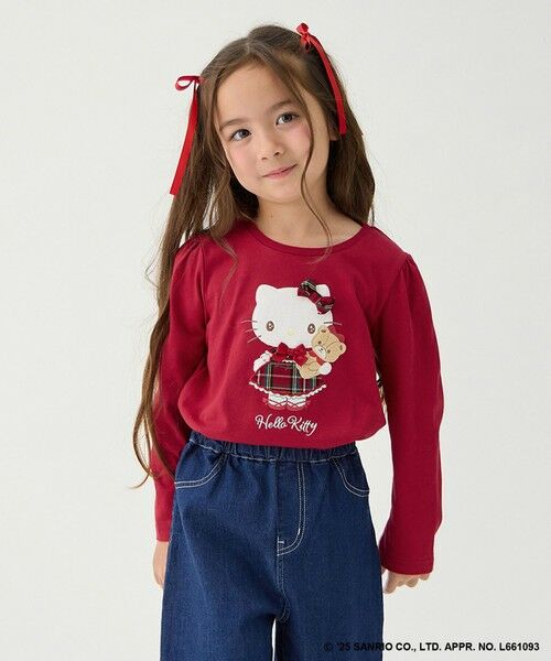ANY/エニィ 【ハローキティ×ANY KIDS】アップリケ 長袖Tシャツ レッド 110 ANY/エニィ 【ハローキティ×ANY KIDS】アップリケ 長袖Tシャツ レッド 110
