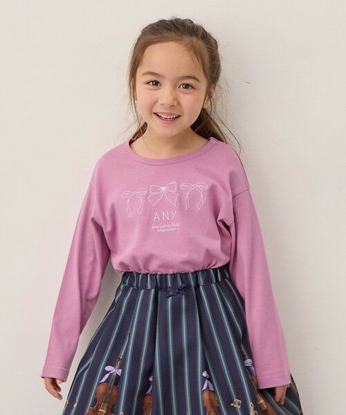 ANY/エニィ 【Good Price】 ANY刺繍 長袖Tシャツ ローズピンク 150 ANY/エニィ 【Good Price】 ANY刺繍 長袖Tシャツ ローズピンク 150