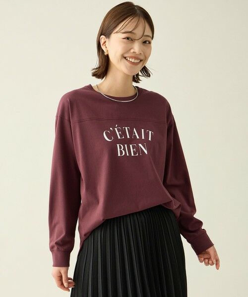 ANY/エニィ 【洗濯機可/接触冷感/UVケア】フットボールロングスリーブTシャツ バーガンディ F ANY/エニィ 【洗濯機可/接触冷感/UVケア】フットボールロングスリーブTシャツ バーガンディ F