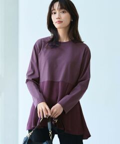 ANY / エニィ カットソー | 【WEB限定】サテンコンビペプラムカットソー