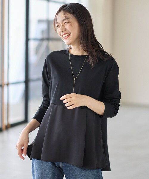 ANY / エニィ カットソー | 【WEB限定】サテンコンビペプラムカットソー | 詳細18