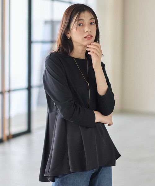 ANY / エニィ カットソー | 【WEB限定】サテンコンビペプラムカットソー | 詳細20