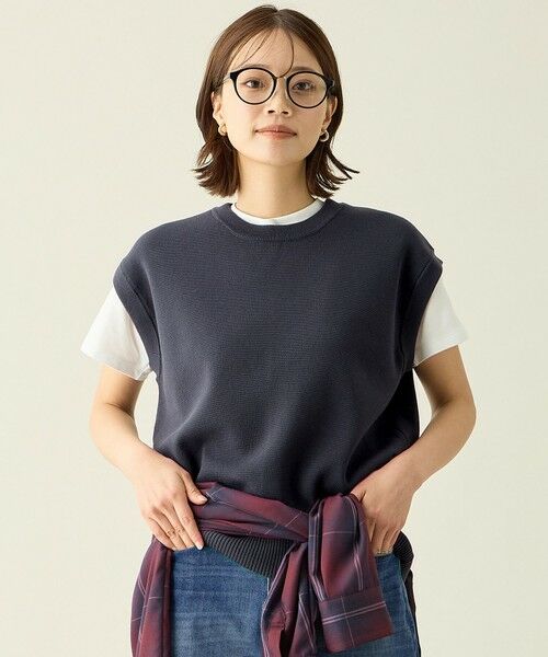 ANY/エニィ 【洗濯機可】フレンチスリーブニット スレート F