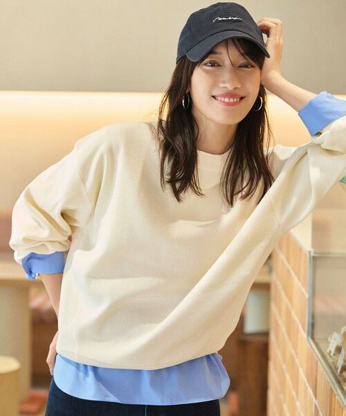 ANY/エニィ 【洗濯機可/静電気防止/アンチピリング】スウェットライクニット エクリュ F