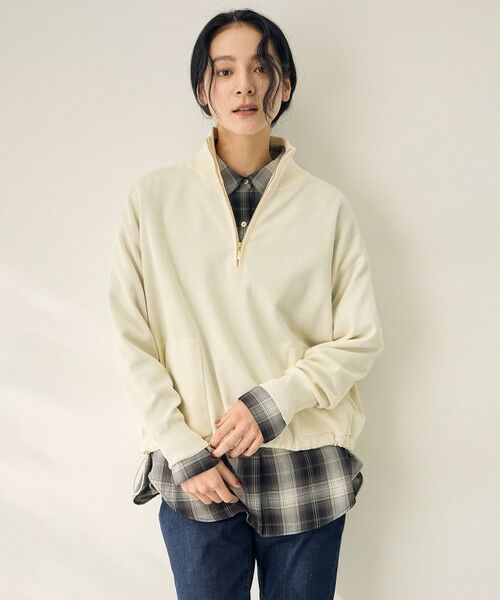 ANY / エニィ ニット・セーター | スウェットライクハーフジップニット | 詳細6