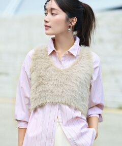 ANY / エニィ ベスト | ロングシャギーニットベスト