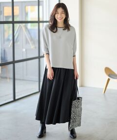 ANY / エニィ セットアップ | 【2SET】バイカラーニット×布帛スカートセット
