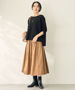 ANY / エニィ セットアップ | 【2SET】バイカラーニット×布帛スカートセット
