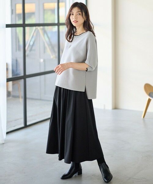 ANY / エニィ セットアップ | 【2SET】バイカラーニット×布帛スカートセット | 詳細4