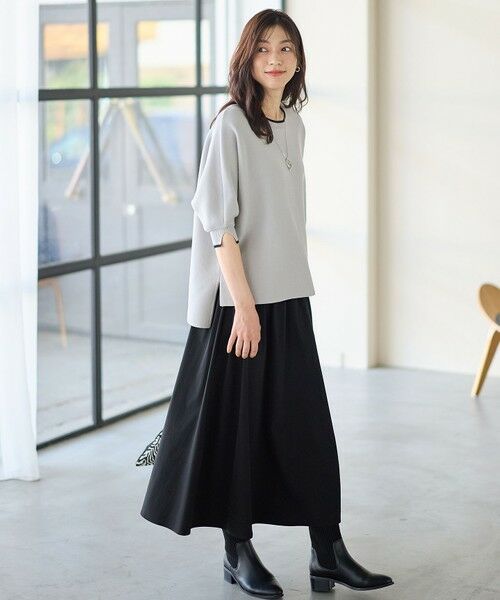 ANY / エニィ セットアップ | 【2SET】バイカラーニット×布帛スカートセット | 詳細5