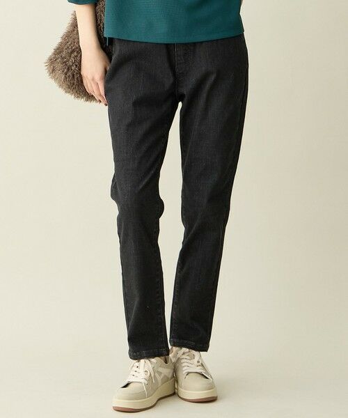 ANY/エニィ 【洗濯機可/ストレッチ/ウエストゴム】ウルトライージースキニーデニム ブラック M ANY/エニィ 【洗濯機可/ストレッチ/ウエストゴム】ウルトライージースキニーデニム ブラック M