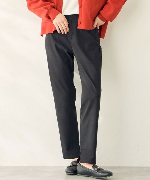 ANY/エニィ 【ストレッチ/洗濯機可/ウエストゴム/UVカット】7days裏起毛テーパードパンツ ブラック S