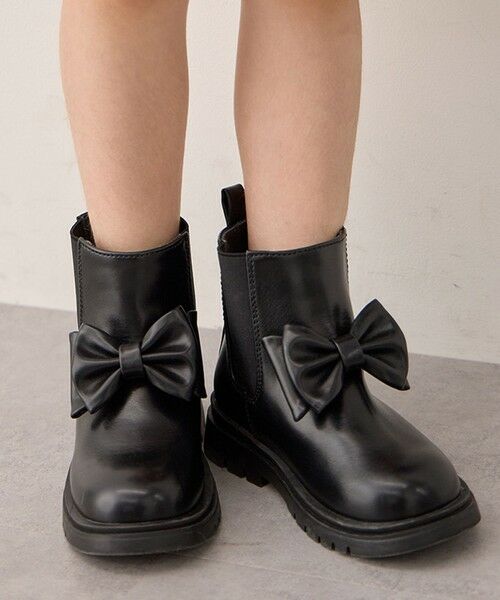 ANY/エニィ リボンサイドゴアブーツ ブラック 19 ANY/エニィ リボンサイドゴアブーツ ブラック 19