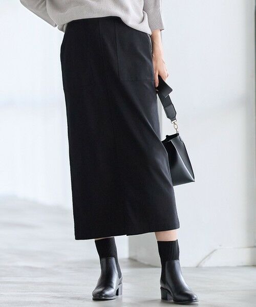 ANY/エニィ 【ストレッチ/洗濯機可/ウエストゴム/UVカット】ベイカースカート ブラック M
