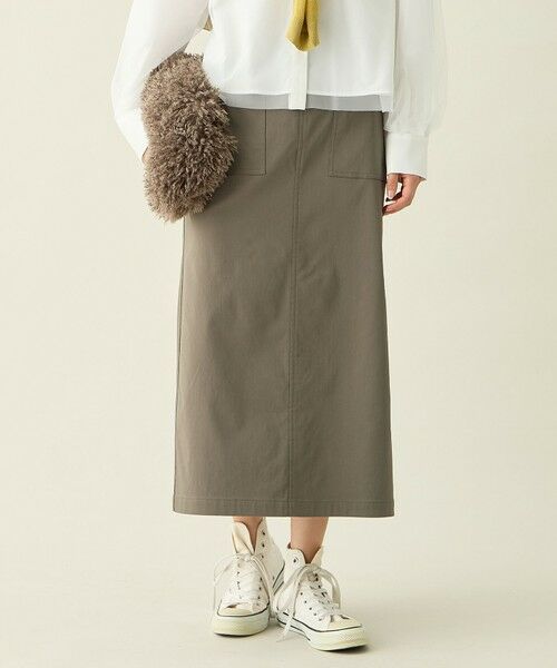 ANY/エニィ 【ストレッチ/洗濯機可/ウエストゴム/UVカット】ベイカースカート カーキ S