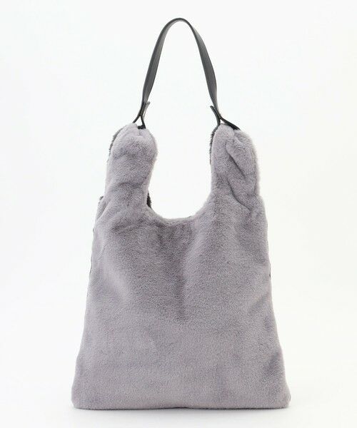 ANY/エニィ 2WAYバイカラーファーバッグ グレー F
