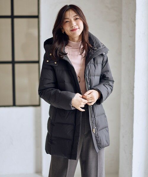 ANY/エニィ 【洗濯機可/フード取り外し可能/撥水】楽映えリッチロング丈ダウン ブラック M ANY/エニィ 【洗濯機可/フード取り外し可能/撥水】楽映えリッチロング丈ダウン ブラック M