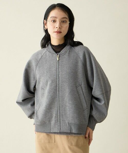 ANY/エニィ 【洗濯機可/アンチピリング】サイドジップダンボールブルゾン グレー F ANY/エニィ 【洗濯機可/アンチピリング】サイドジップダンボールブルゾン グレー F