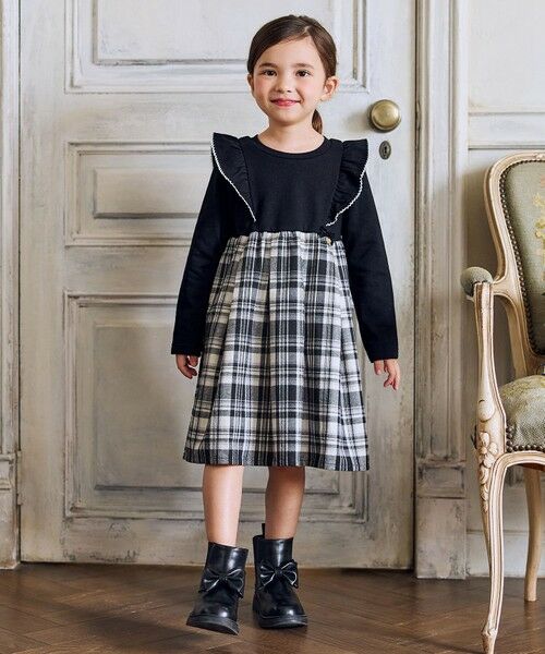 ANY / エニィ ロング・マキシ丈ワンピース | チェック柄 ドッキング ワンピース | 詳細1