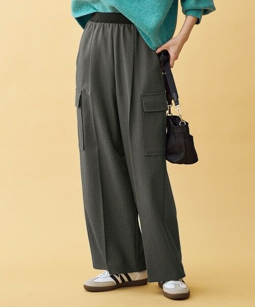 ANY/エニィ 【洗濯機可/ウエストゴム】カーゴタックパンツ チャコール L ANY/エニィ 【洗濯機可/ウエストゴム】カーゴタックパンツ チャコール L