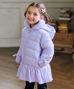 ANY / エニィ ダウンジャケット・ベスト | 【フード取り外し/洗濯機可能】中綿フリル リボンコート