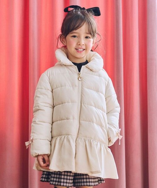 ANY / エニィ ダウンジャケット・ベスト | 【フード取り外し/洗濯機可能】中綿フリル リボンコート | 詳細2