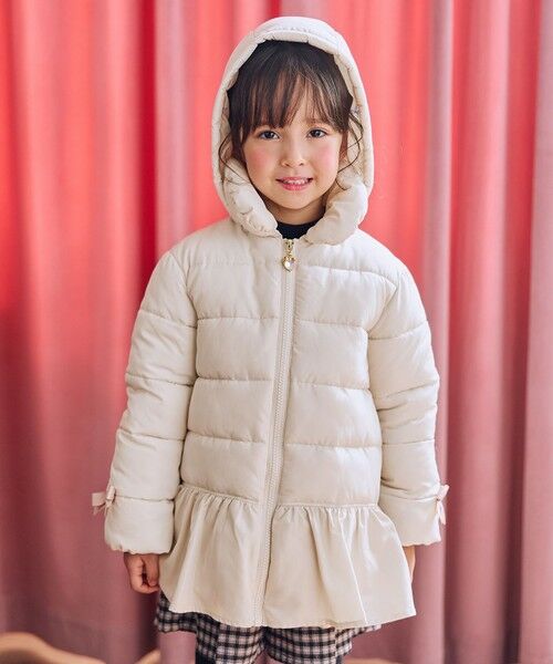 ANY / エニィ ダウンジャケット・ベスト | 【フード取り外し/洗濯機可能】中綿フリル リボンコート | 詳細4