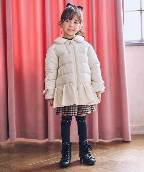 ANY / エニィ ダウンジャケット・ベスト | 【フード取り外し/洗濯機可能】中綿フリル リボンコート | 詳細6