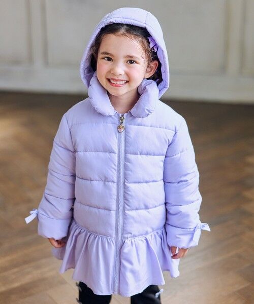 ANY / エニィ ダウンジャケット・ベスト | 【フード取り外し/洗濯機可能】中綿フリル リボンコート | 詳細14