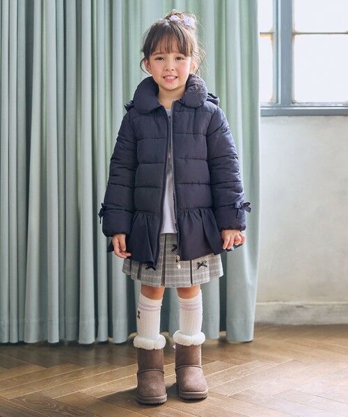 ANY / エニィ ダウンジャケット・ベスト | 【フード取り外し/洗濯機可能】中綿フリル リボンコート | 詳細26