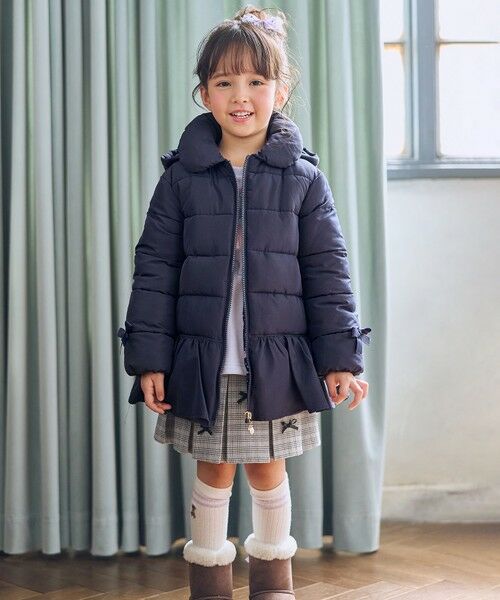 ANY / エニィ ダウンジャケット・ベスト | 【フード取り外し/洗濯機可能】中綿フリル リボンコート | 詳細27