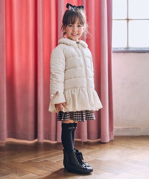 ANY / エニィ ダウンジャケット・ベスト | 【フード取り外し/洗濯機可能】中綿フリル リボンコート | 詳細5
