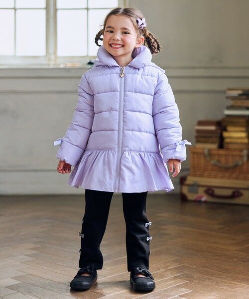 ANY / エニィ ダウンジャケット・ベスト | 【フード取り外し/洗濯機可能】中綿フリル リボンコート | 詳細13