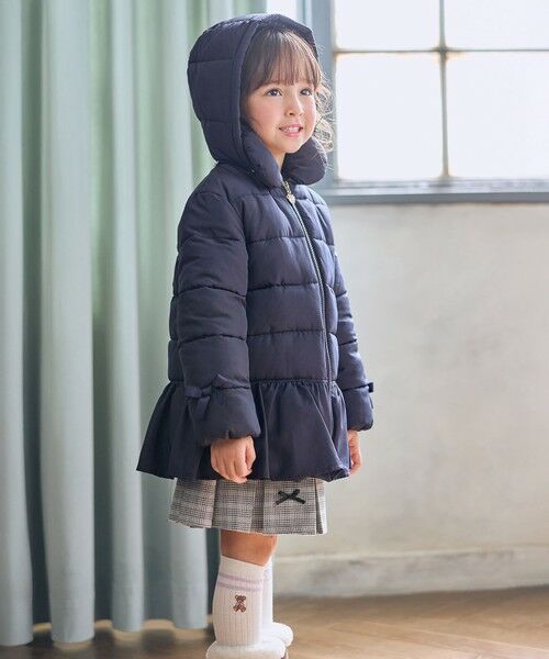 ANY / エニィ ダウンジャケット・ベスト | 【フード取り外し/洗濯機可能】中綿フリル リボンコート | 詳細23