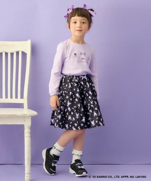 ANY / エニィ ミニ・ひざ丈スカート | 【マイメロディ＆クロミ×ANY KIDS】総柄 ティアードスカート | 詳細1