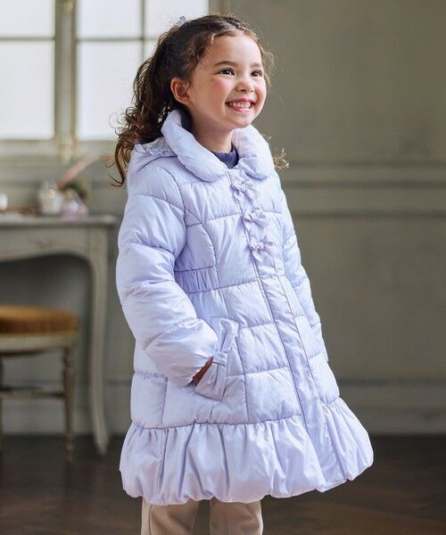 ANY/エニィ 【フード取り外し/洗濯機可能】Aラインコート サックスブルー 120