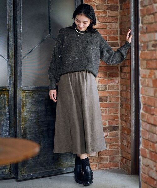 ANY / エニィ ミニ・ひざ丈スカート | 【ウエストゴム】スエードフレアスカート | 詳細1